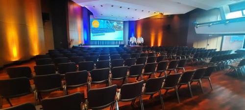 „Letzter technischer Check vor dem Hacker-Vortrag in der Stadthalle Fellbach.“