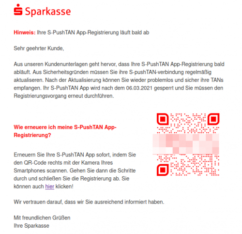 „Ralf Schmitz zeigt eine Fake-Mail der Kreissparkasse München Starnberg während seines Hacker-Vortrag.