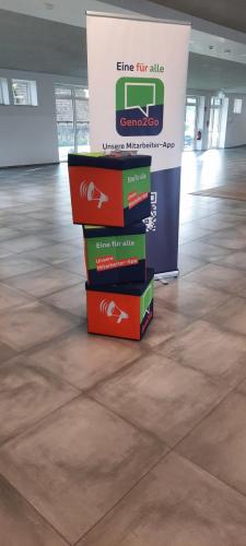  Logo der Volksbank Ems Vechte, zeigt den Namen der Bank 